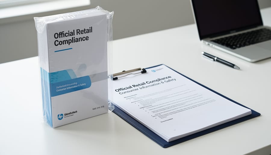 Sealed vaping product packaging next to an official-looking folder on a desk